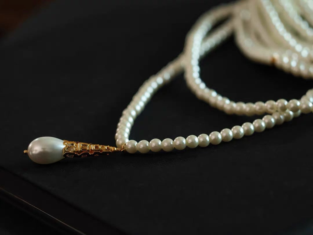 Handmade Elegant Pearly Multi-Strand/Layered Choker Necklace - Pearl Drop - Bridal Pearl Choker Necklace - Victoria/Cleopatra Style