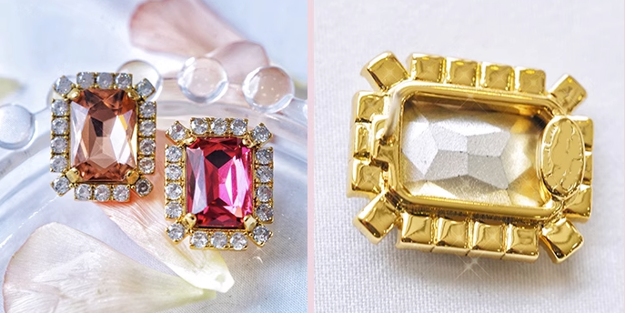 Barbie earring / Barbie movie earring - Dream Back to 1994 French-Style Vintage Earrings Studs Earrings with Cubic Zirconia Diamond Inlaid