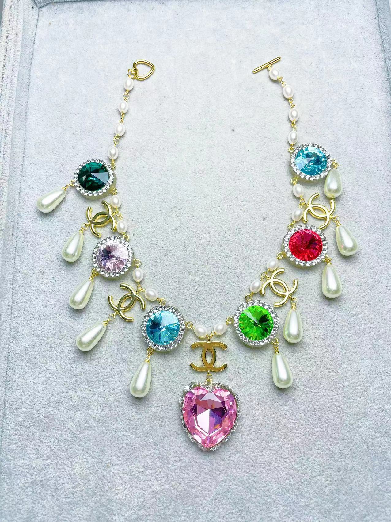 Babie Necklace -Barbie Movie/Film - Margot Robbie - Handmade Crystal  Diamond Gemstone Elegant Necklace - Barbie's Jewlery